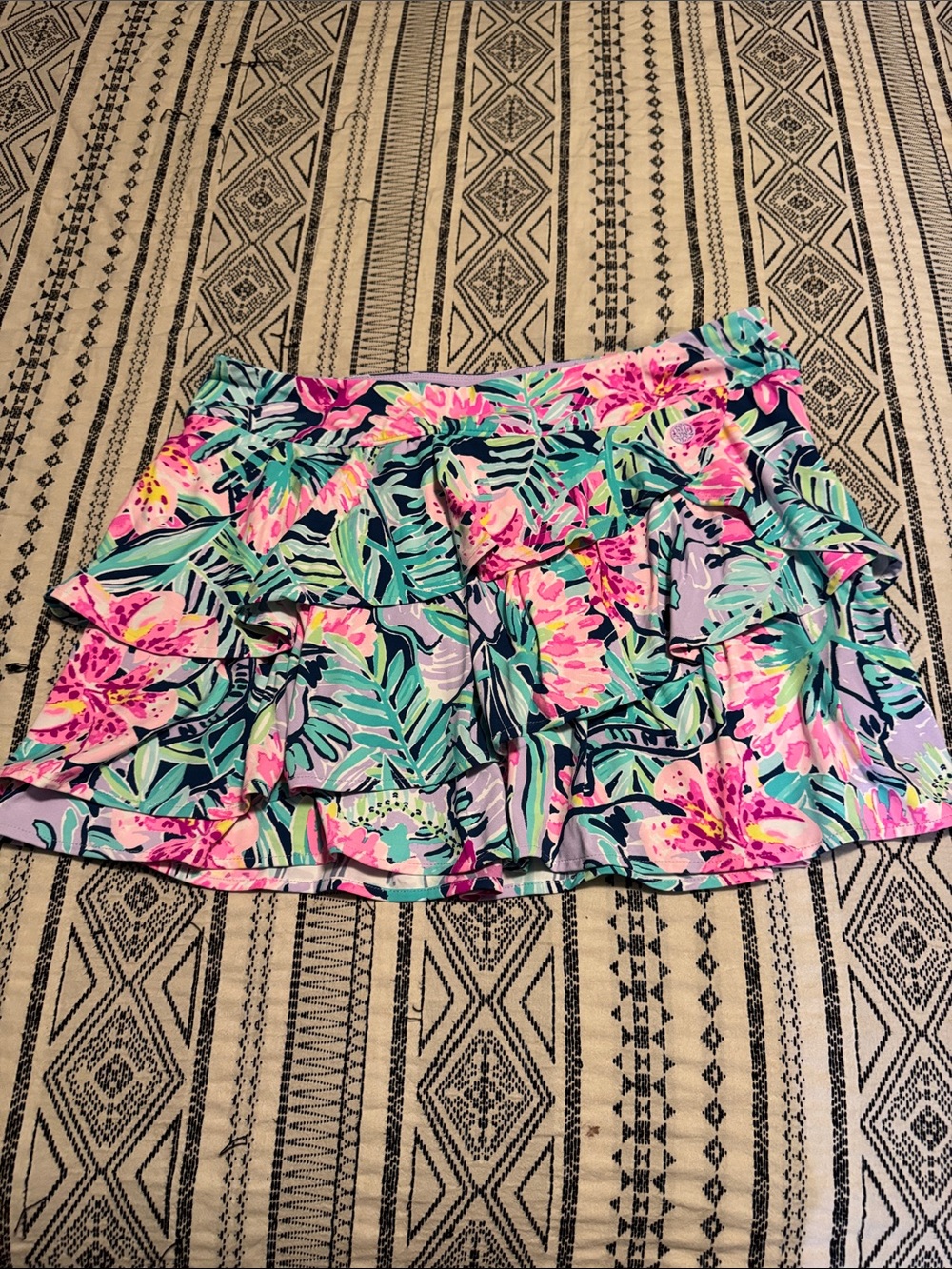 Lilly Pulitzer Lavender Active Skort with Multicolor Waistband